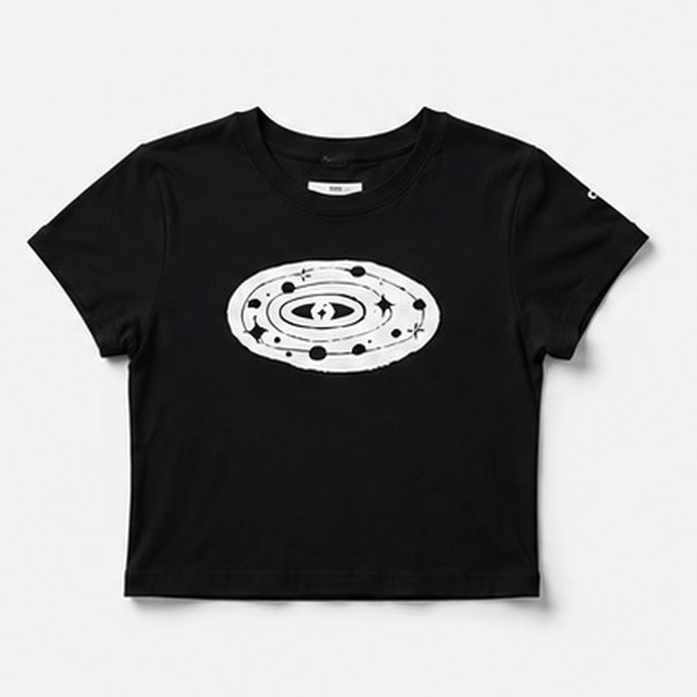 Crop top Noir & Blanc Orbit, noir et blanc, vue face