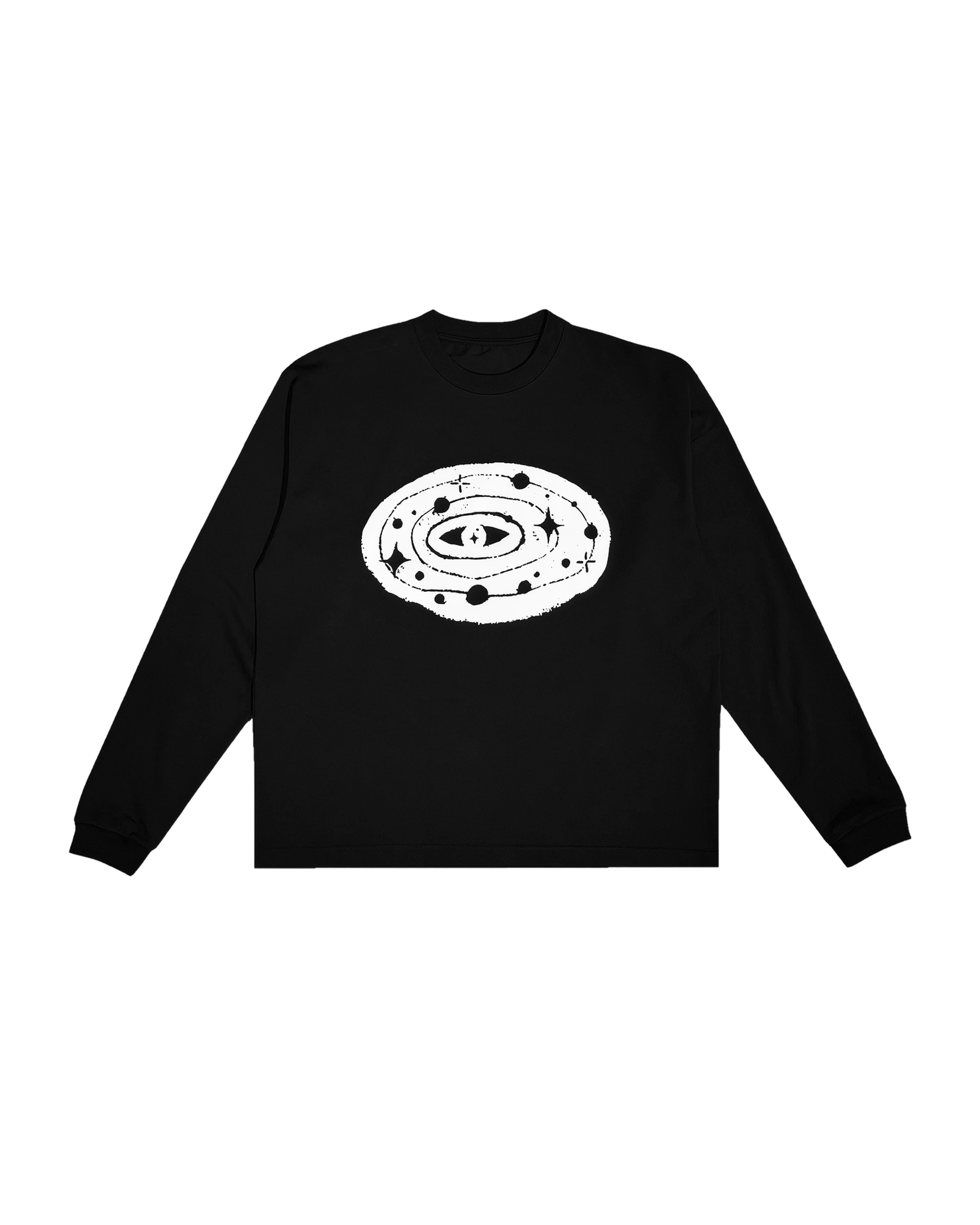 Longsleeve Noir & Blanc Orbit, noir et blanc, vue face