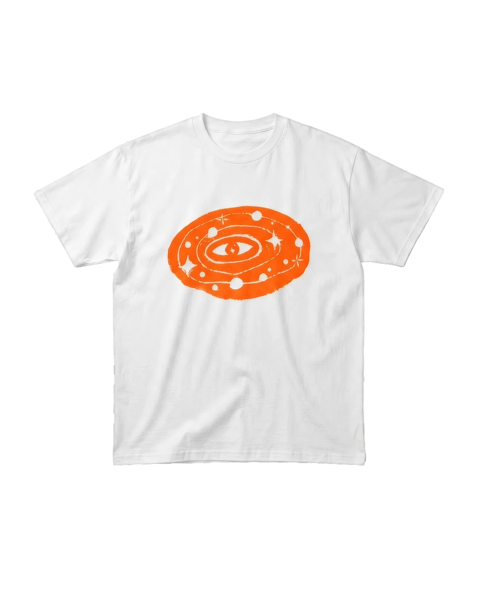 T-shirt Blanc & Orange Orbit, blanc et orange, vue face